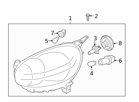 Headlamp Components for 2012 Nissan Versa #0