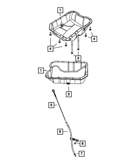 Engine Oiling, Oil Pan and Indicator (Dipstick) for 2010 Dodge Caliber #0