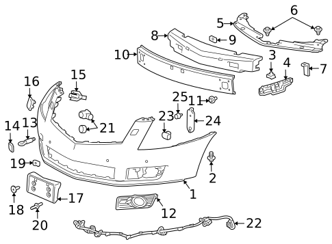 Bumper & Components - Front for 2012 Cadillac SRX #0