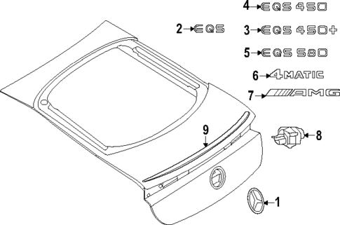 Exterior Trim - Lift Gate for 2024 Mercedes-Benz EQB 350 #1