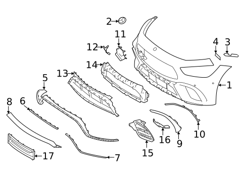 Bumper & Components - Front for 2021 Mercedes-Benz AMG GT 43 #0