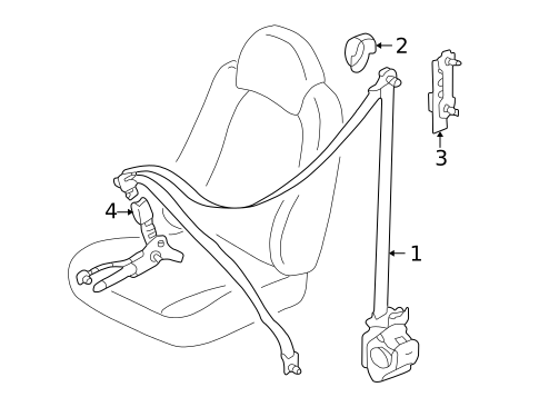 Seat Belt for 2001 Ford Escape #1