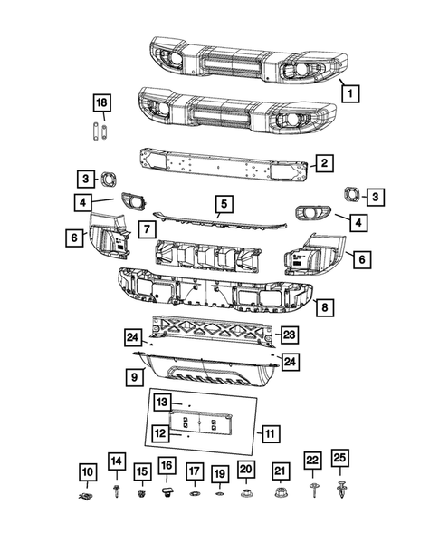 Front Bumper and Fascia for 2020 Jeep Wrangler #3