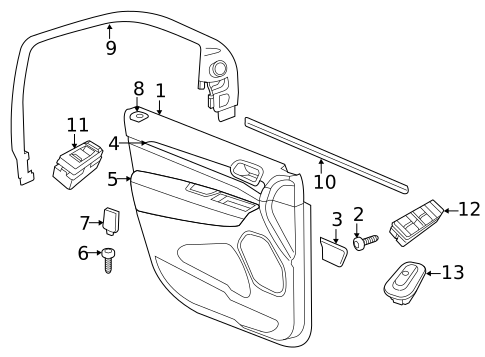 Interior Trim - Front Door for 2014 Jeep Grand Cherokee #0