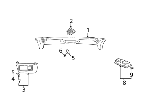 Interior Trim - Roof for 1999 Saab 9-3 #1
