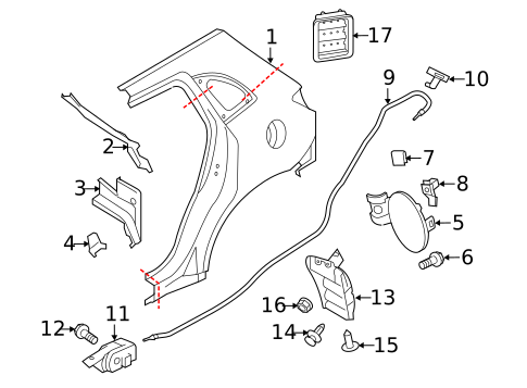 Quarter Panel & Components for 2025 Mitsubishi Outlander Sport #0