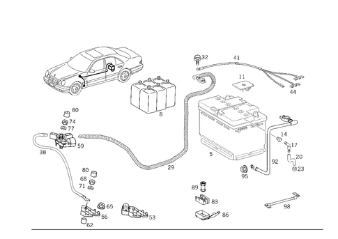 Battery and Battery Cable for 1995 Mercedes-Benz E420 #2