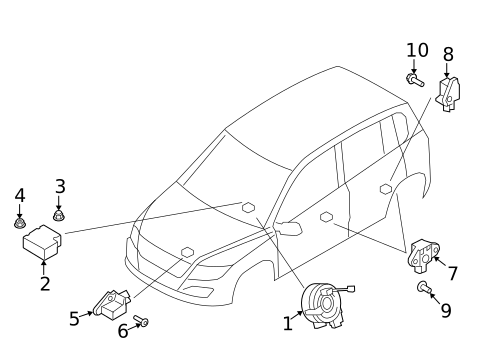 Air Bag Components for 2015 Volkswagen Tiguan #1