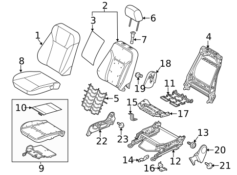 Passenger Seat Components for 2015 Ford Fiesta #1