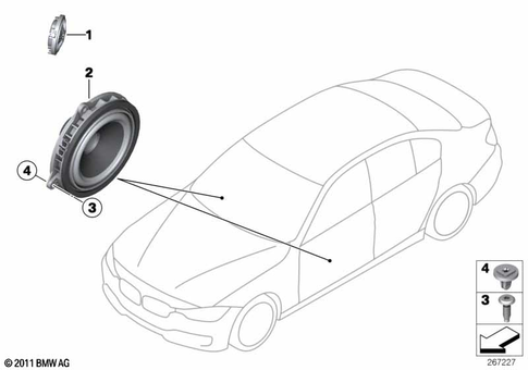 Single Parts Loudspeaker for 2019 BMW M340i #1