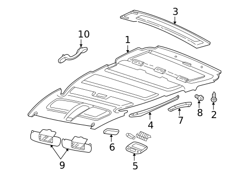 Interior Trim - Roof for 2000 Chevrolet Venture #1