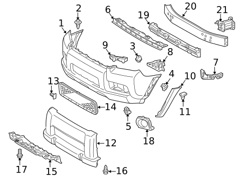 Bumper & Components - Front for 2012 Toyota 4Runner #0