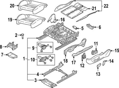 Front Seat Components for 2022 Audi A6 Quattro #12