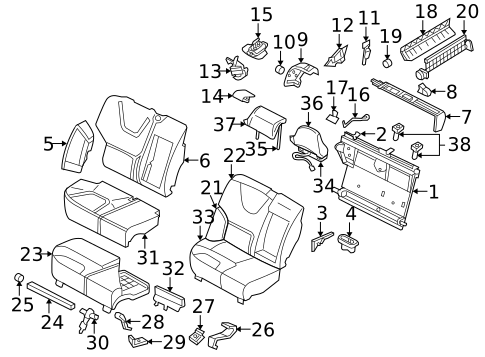 Rear Seat Components for 2007 Volvo XC70 #1