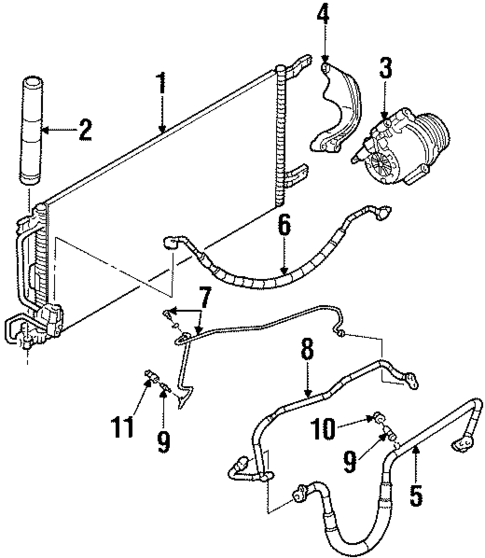 Condenser, Compressor & Lines for 2001 Oldsmobile Silhouette #0