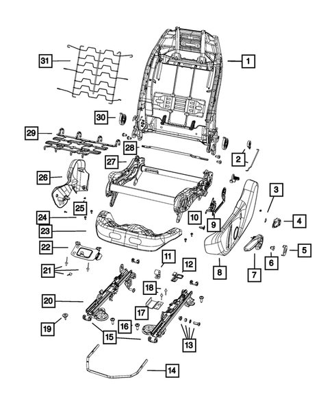 Front Seats - Adjusters, Recliners, Shields and Risers for 2021 Fiat 500X #0