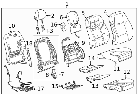 Passenger Seat Components for 2017 Cadillac CTS #1