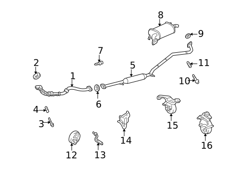 Exhaust Components for 2002 Toyota Highlander #0