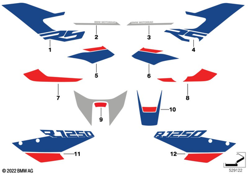 Stickers, Labels, Adhesive Film Strips for 2024 BMW-Motorrad R 1250 RS #0