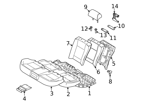 Rear Seat Components for 2002 BMW 745i #1
