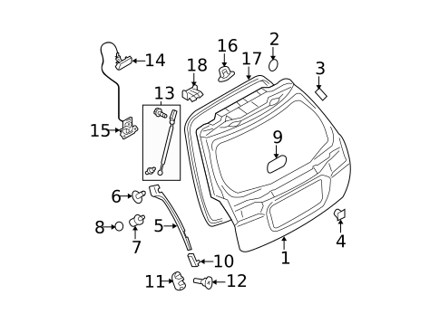 Gate & Hardware for 2005 Subaru Outback #0