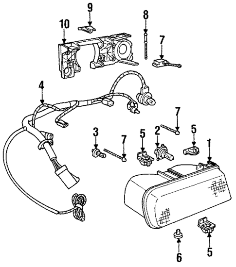 Headlamp Components for 1992 Dodge Daytona #0