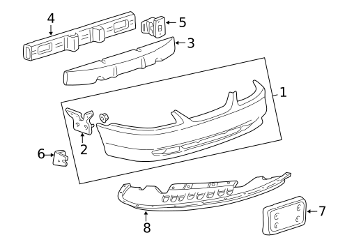 Bumper & Components - Front for 2004 Ford Mustang #0