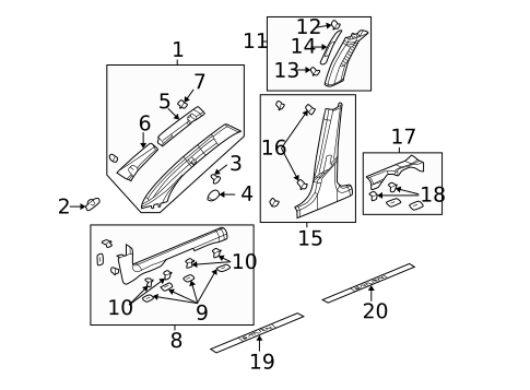 Interior Trim - Pillars for 2004 Saturn Ion #0