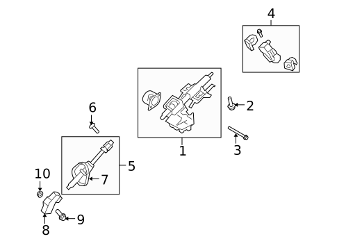 Steering Column Assembly for 2008 Mercury Mariner #1