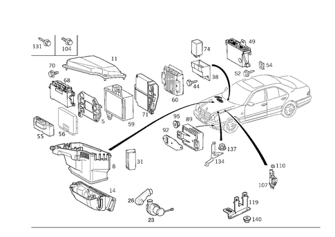 Apparatus Case and Control Units for 1999 Mercedes-Benz E430 #4