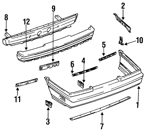 Bumper Assembly - Rear for 1988 Nissan Sentra #0