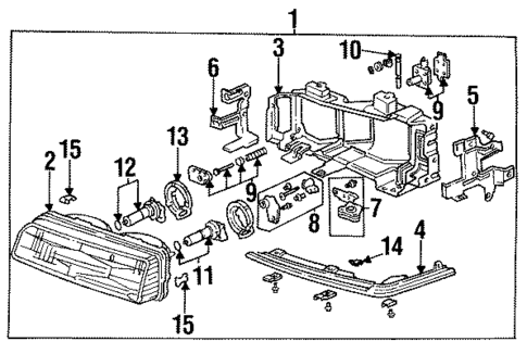 Headlamp Components for 1989 Acura Legend #1