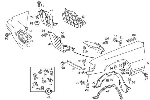 Front Fender for 1988 Mercedes-Benz 300E #0