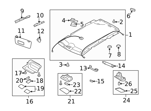 Interior Trim - Roof for 2013 Subaru Forester #1