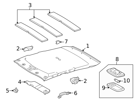 Interior Trim - Roof for 2002 Toyota Corolla #1