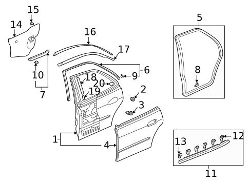 Door & Components for 2000 Honda Accord #0