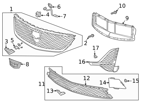 Grille & Components for 2022 Cadillac CT5 #2