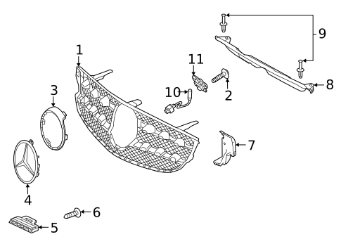 Grille & Components for 2022 Mercedes-Benz GLC43 AMG #1
