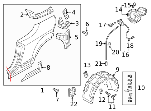 Quarter Panel & Components for 2018 Audi TT Quattro #0