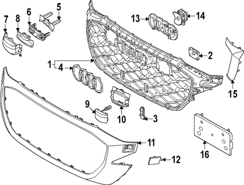 Grille & Components for 2025 Audi RS Q8 #0