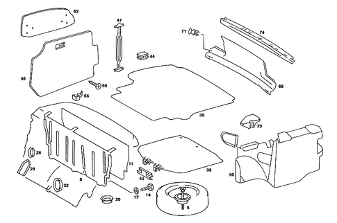 Luggage Compartment Covering for 1990 Mercedes-Benz 560SEL #1