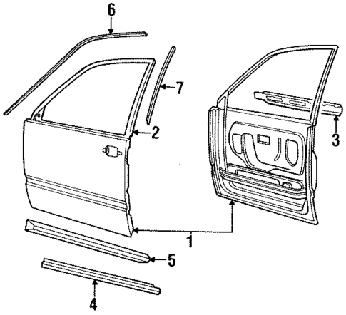 Exterior Trim - Front Door for 1997 Volvo V90 #1