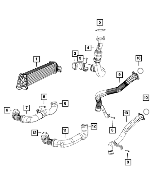 Radiator and Related Parts; Charge Air Cooler for 2013 Dodge Journey #3