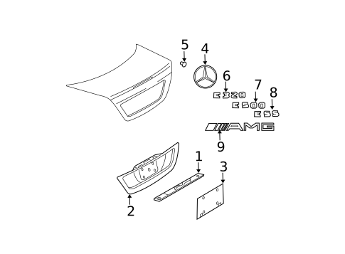 Exterior Trim - Trunk for 2003 Mercedes-Benz E55 AMG #0