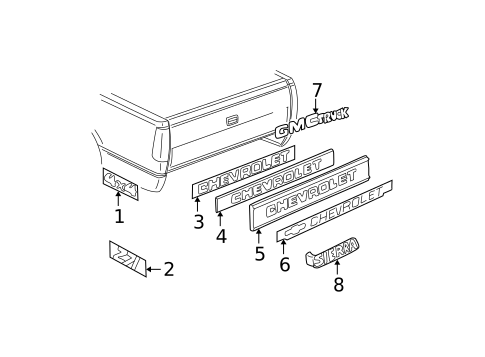 Exterior Trim - Pick UP Box for 1995 GMC K3500 Pickup #3
