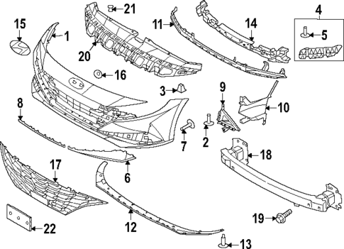 Bumper & Components - Front for 2023 Hyundai Elantra #1