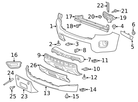 Bumper & Components - Front for 2022 GMC Sierra 1500 #9