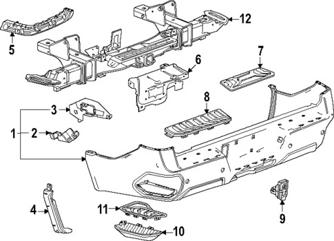 Bumper & Components - Rear for 2024 Chevrolet Silverado EV #1