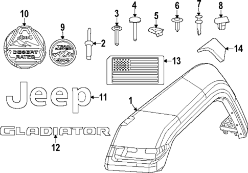 Exterior Trim - Fender for 2022 Jeep Gladiator #0