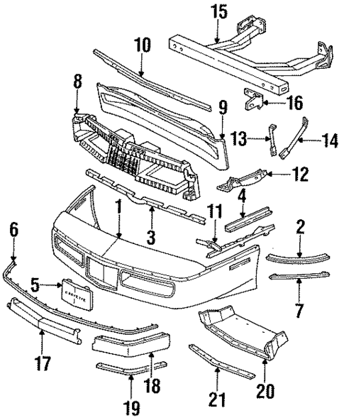 Bumper & Components - Front for 1987 Chevrolet Corvette #0